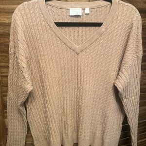 Cyrus Women's V-Neck Sweater in Beige